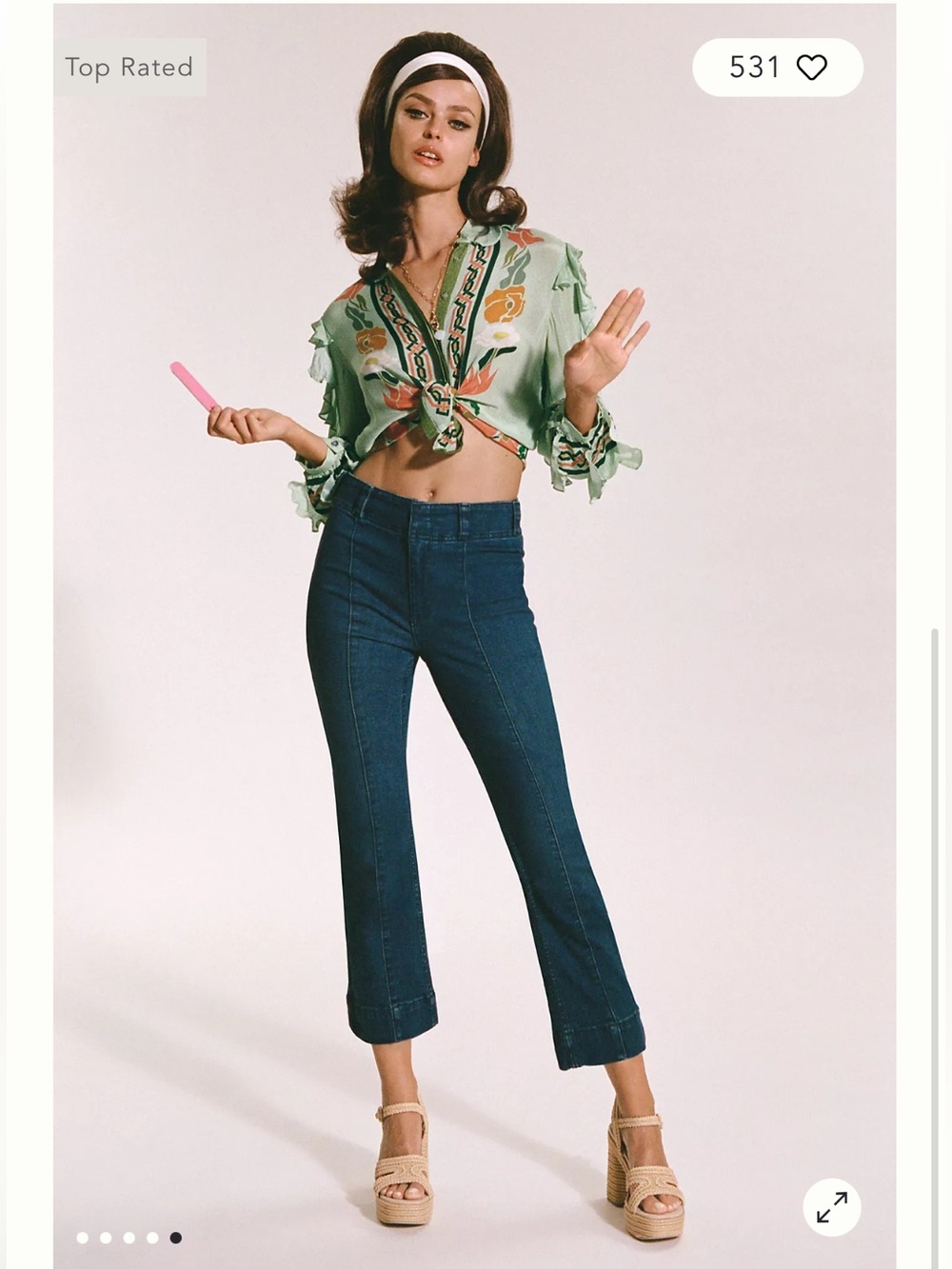 Anthropologie Pilcro Slim 70s High-Rise Crop Flare Jeans